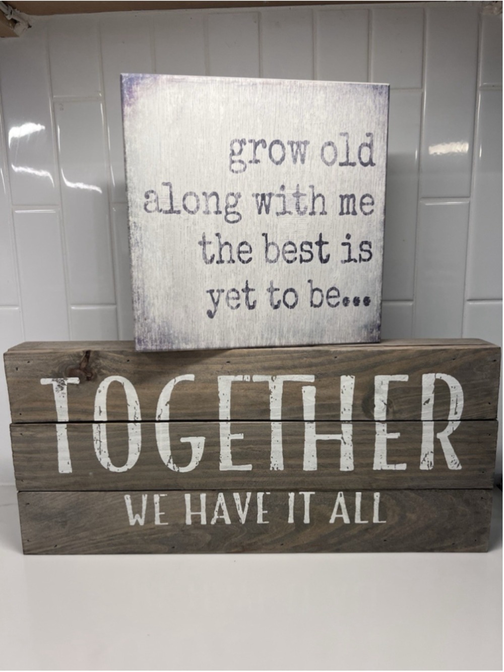 Decorative Marriage Quote Wooden Wall Sign Set Of 2 Wedding Decor